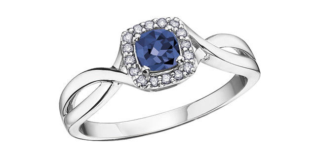 DX533 Gemstone & Dia Ring .07ctw