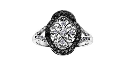 RCH418WG-10 10Kw .31 Diamond & Black Diamond Ring