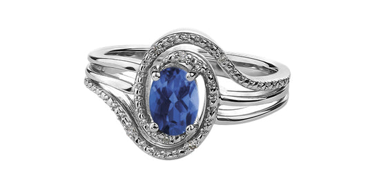 DX618SSA 925 silver sapphire ring 6sc.03