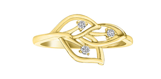 RCH792/05-10 10Ky Leaf Diamond Ring