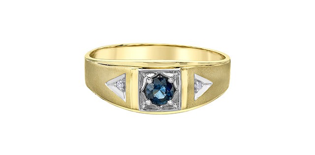Mens Sapphire + Diamond Ring .016ctw DD7770YG