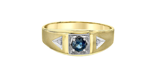 Mens Sapphire + Diamond Ring .016ctw DD7770YG