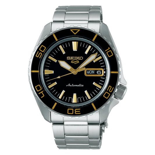 SRPK99K1J Seiko Black Dial With Gold Accent Automatic Watch