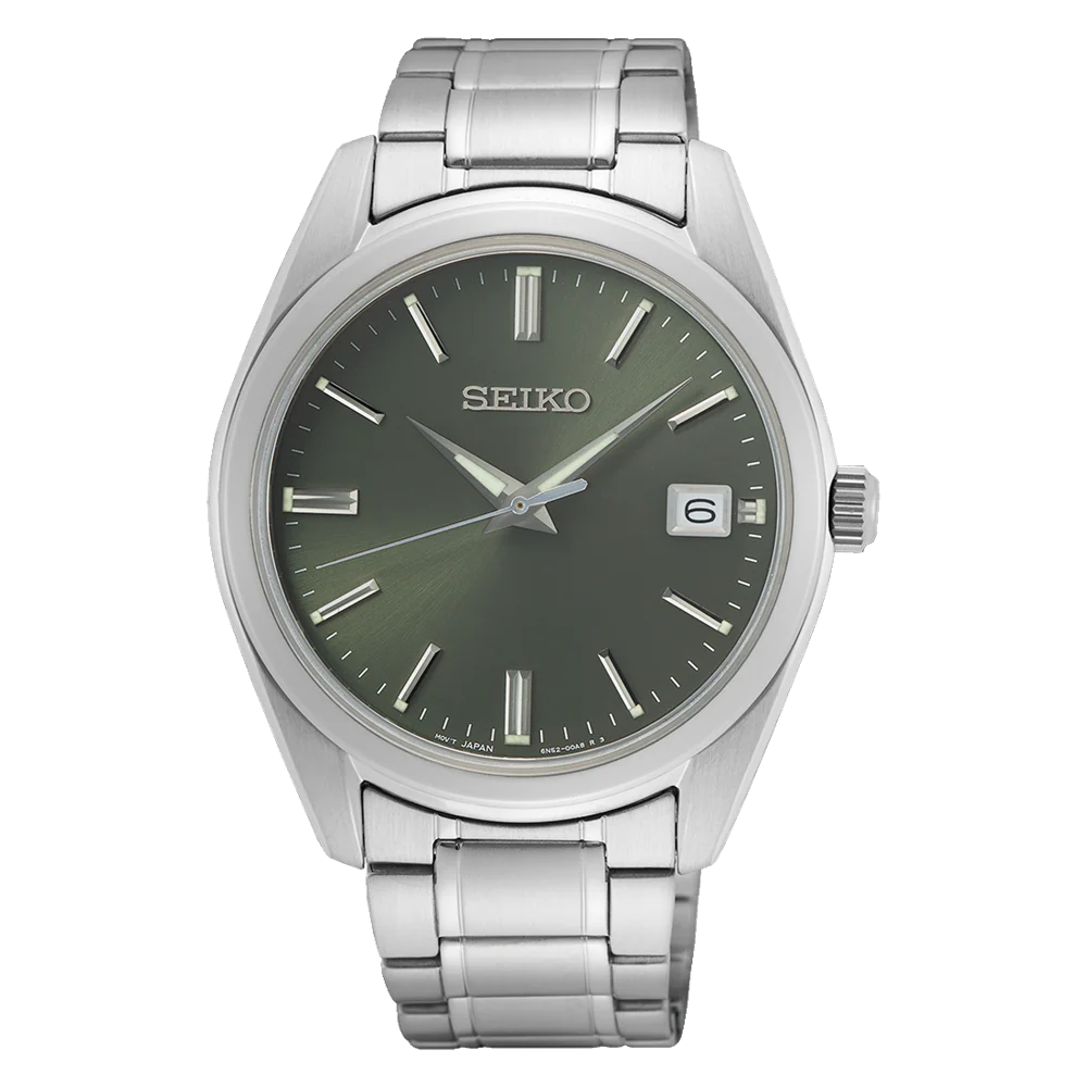SUR527P1 Seiko Mens Silver Tone with Green Dial Watch
