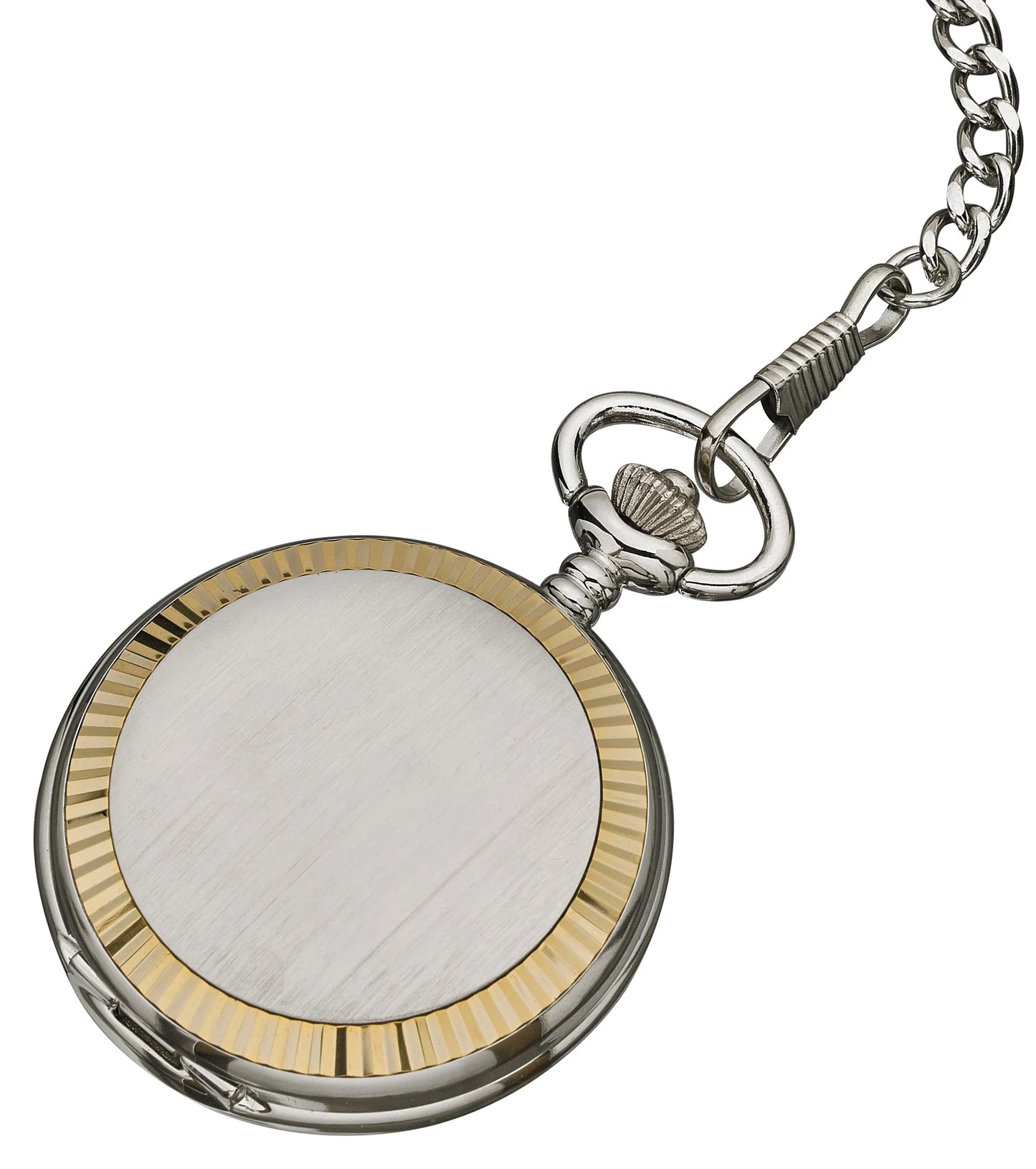 Silver Tone Pocket Watch Gold trim