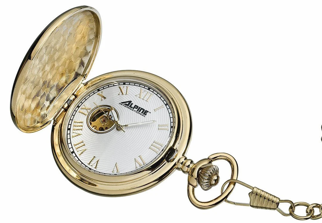 Manual Wind Up Pocket Watch Gold Coloured