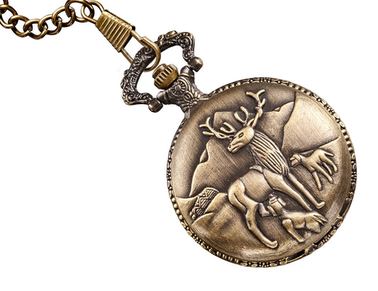 W4455-Moose Quartz Pocket Watch