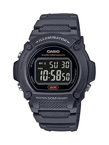 W-219H-8BVCF Casio Digital Illuminator Gray Rubber band