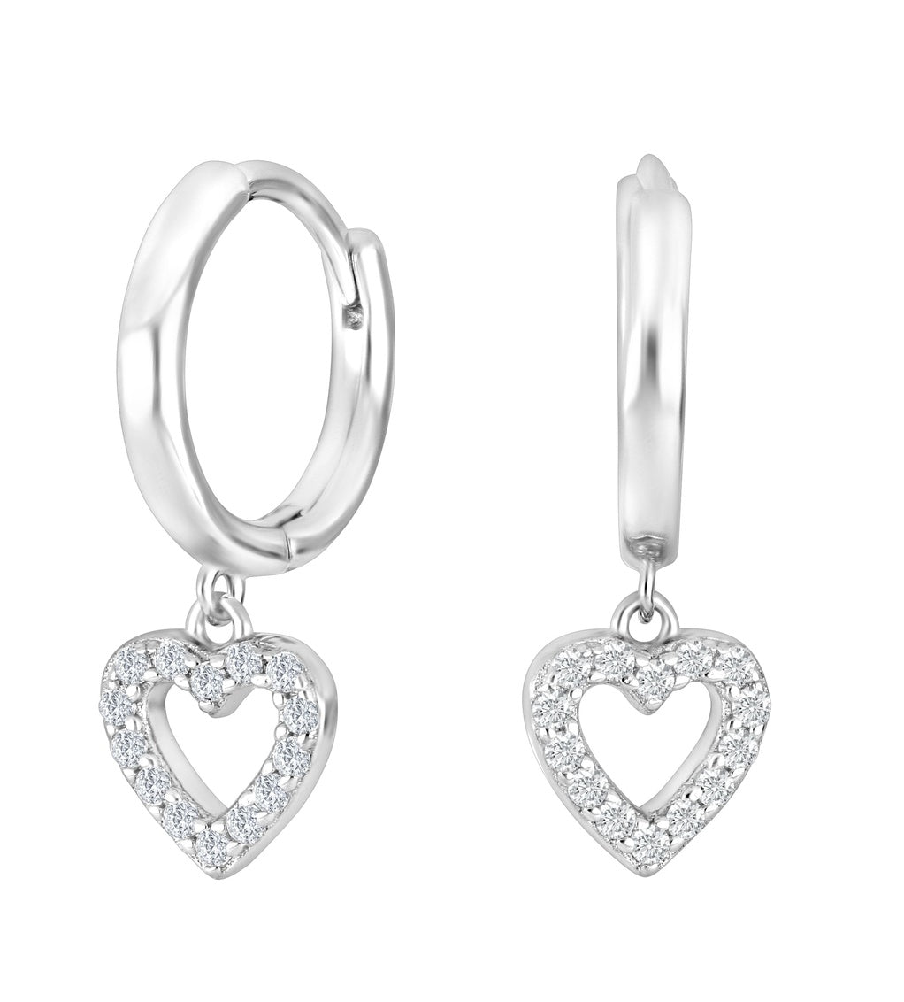 IBI Ear 12mm RPS 925 Heart Earrings