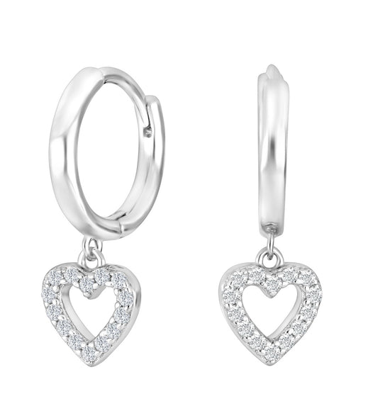 IBI Ear 12mm RPS 925 Heart Earrings