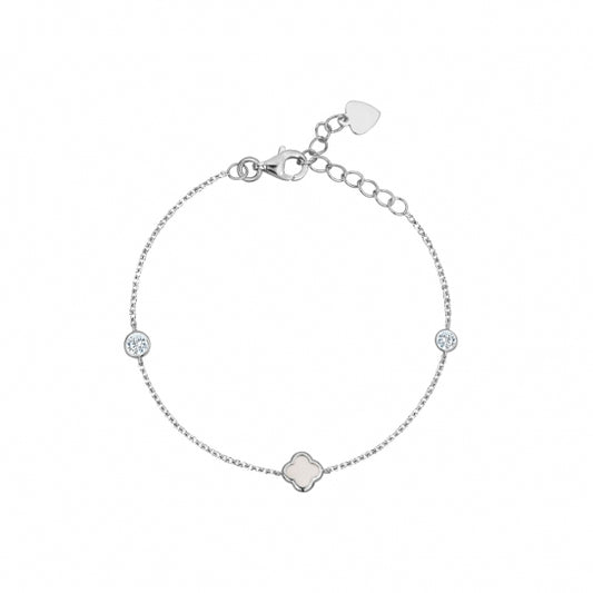 CTB6323WRH 8" Silver MOP + Cubic Bracelet