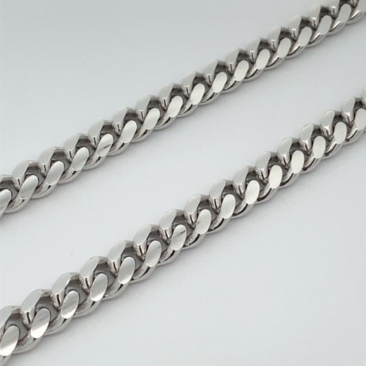 CUBAN180Rh Silver Cuban Link