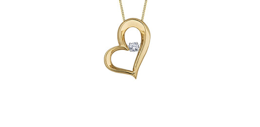 .05tcw Dia 10Ky Pulse Heart Pendant