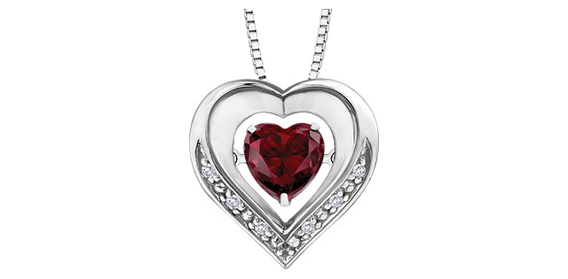 DD3043 LabRuby & Dia .036ctw Pulse Pendant