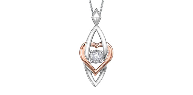 .03ct Dia 10Kw&r Pulse Heart Pendant