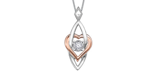 .03ct Dia 10Kw&r Pulse Heart Pendant