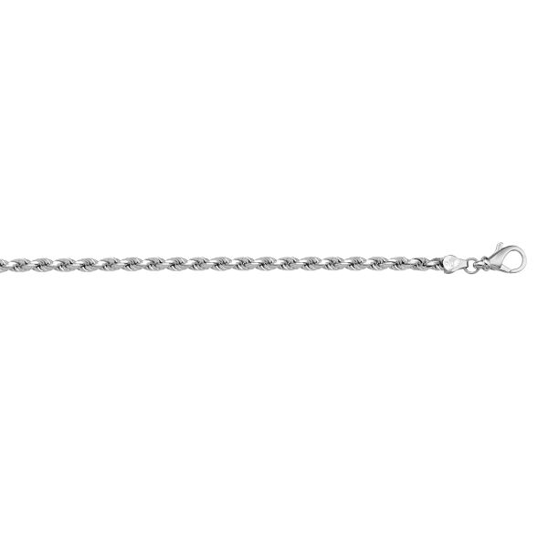 N1032 10Kw Bracelet Diamond cut Rope 7"