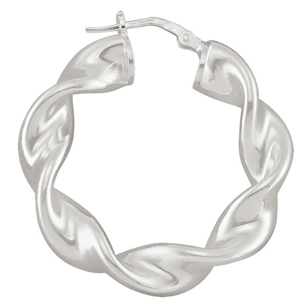 N7612 Sterling Silver Large Twist Hoops