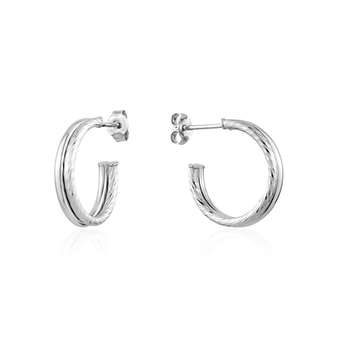 ORFNT51415RH 925 Silver Hoops with Posts