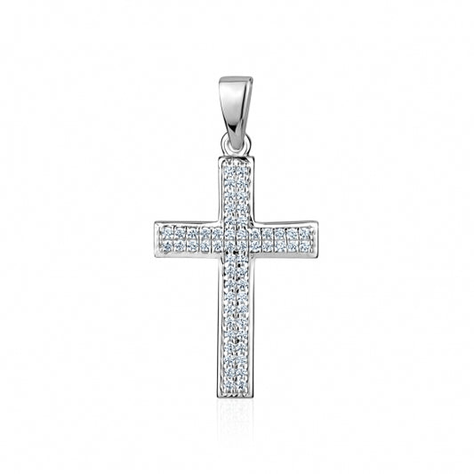 S759106PA/1RH 925 Silver Cubic Cross 14x28mm