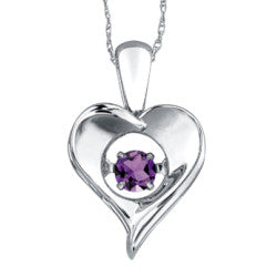 925 Amethyst Pulse Heart