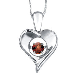 925 Pulse Garnet Heart
