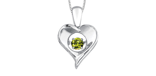 925 Peridot Pulse Heart