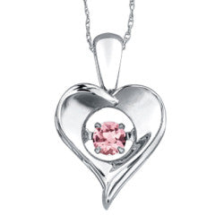 925 Pink Topaz Pulse Heart
