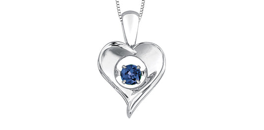 925 Sapphire Pulse Heart Pendant