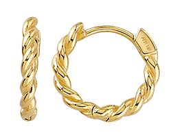 TECA289YG 10k YG Twist Round Hoops