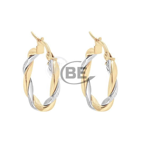 15mm 10K 2-Tone Hoops E2T-B1-226/15