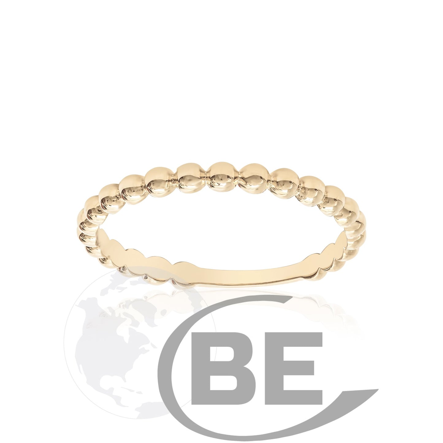 10KY Bead Stack Ring Size 7.5