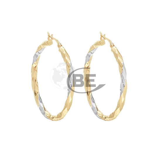 E2T-B44-509 25mm 10Ktt 2-Tone Twist Hoops