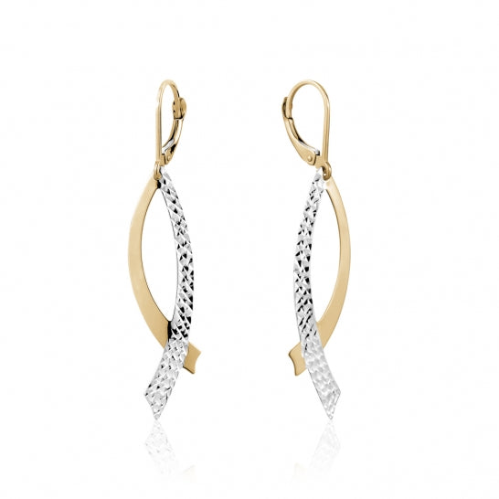 Z-814 10K Two Toned Earrings