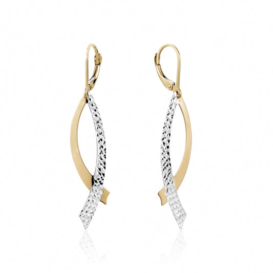 Z-814 10K Two Toned Earrings