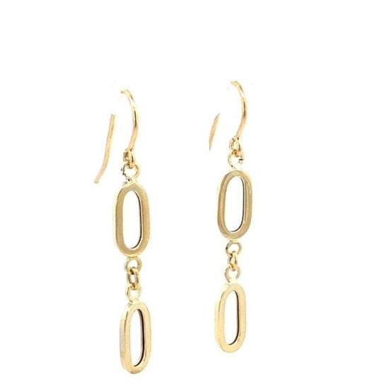ZA-6114 10k YG Oval Drop Earrings