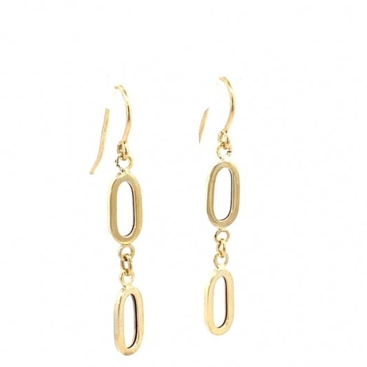 ZA-6114 10k YG Oval Drop Earrings