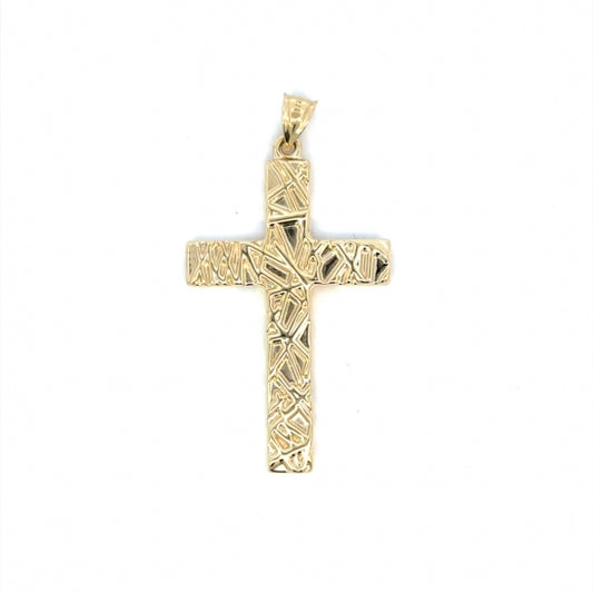 10KY Large Cross Pendant Hollow