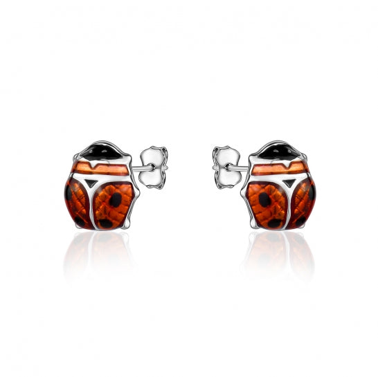 925 Lady Bug Studs