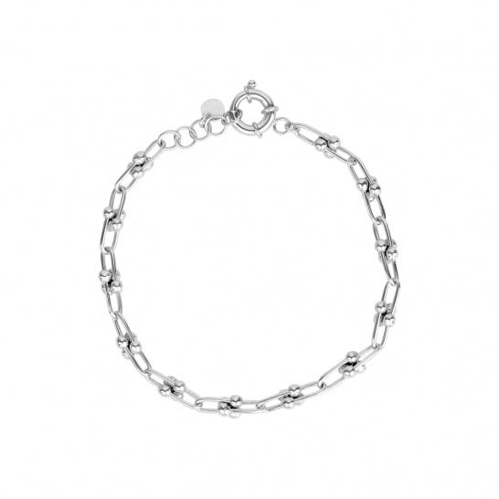 Zs-4746 Silver Jax Link Bracelet 7.5"